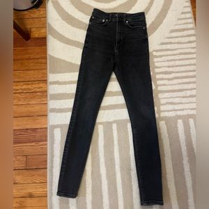 Zara High Waist Black Skinny Jeans